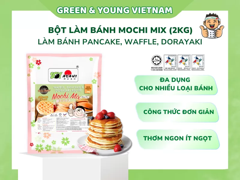 Bột làm bánh Pancake, Bánh Waffle, Bánh cá trộn sẵn
